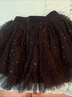 Cotton On Black Sequin Tulle Skirt for Girls